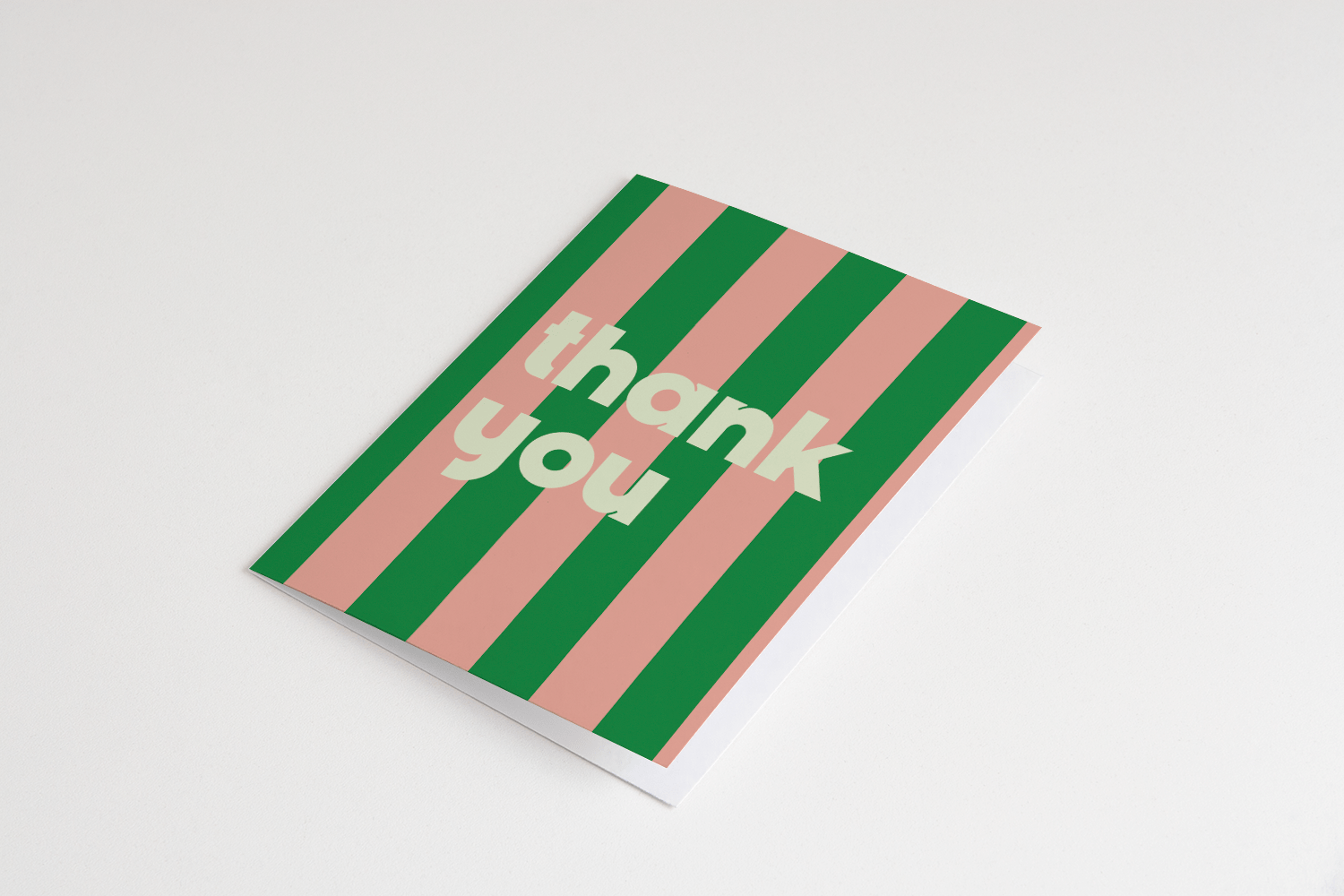 Green Stripe Thank You Card - Box Turtle