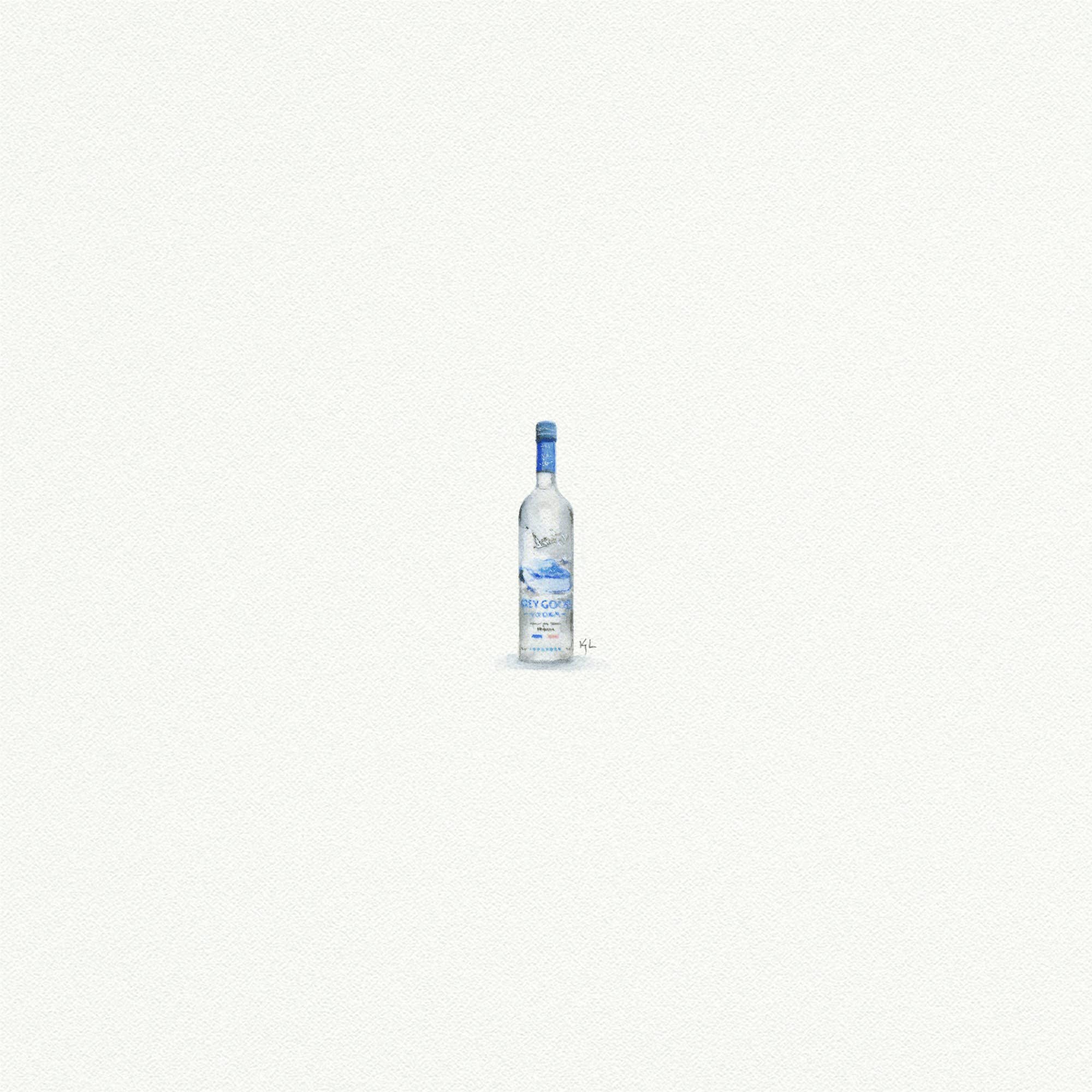 Grey Goose Vodka Miniature Watercolor Print - Box Turtle