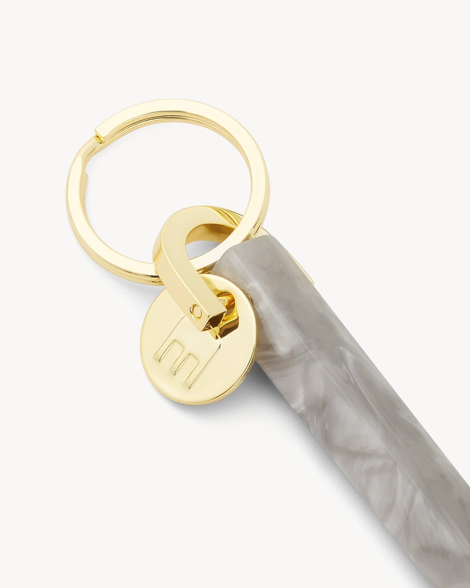 Grey Shell & Gold Bar Keychain - Box Turtle
