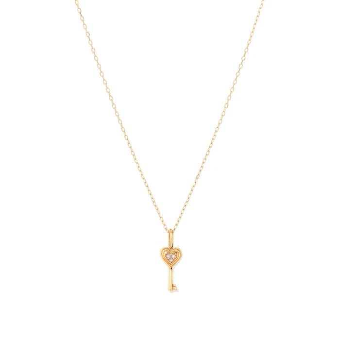 Groovy Diamond Heart Key Mini Charm - Box Turtle