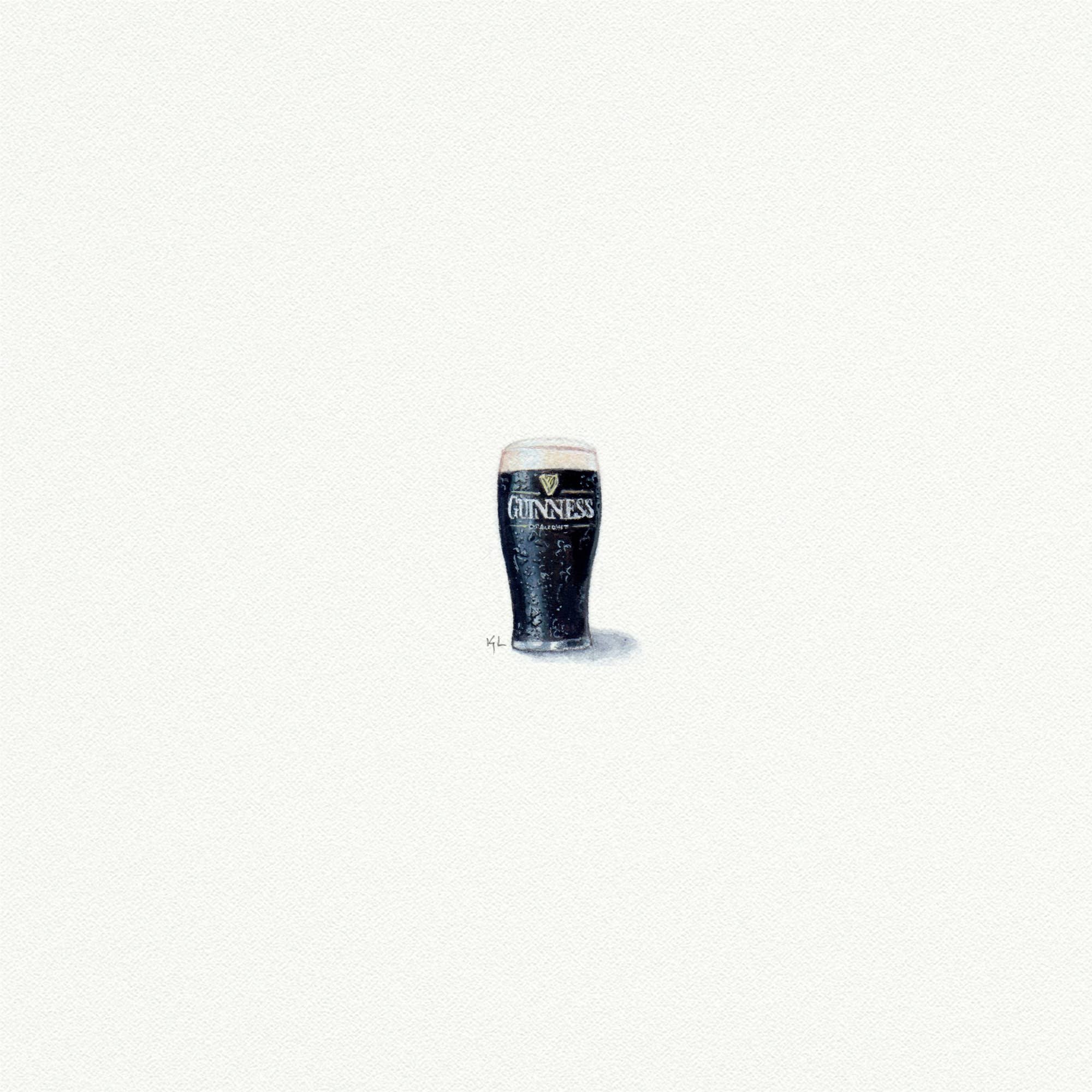 Guinness Beer Miniature Watercolor Painting - Box Turtle