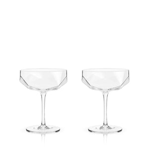 Faceted Crystal Coupe (Set of 2)