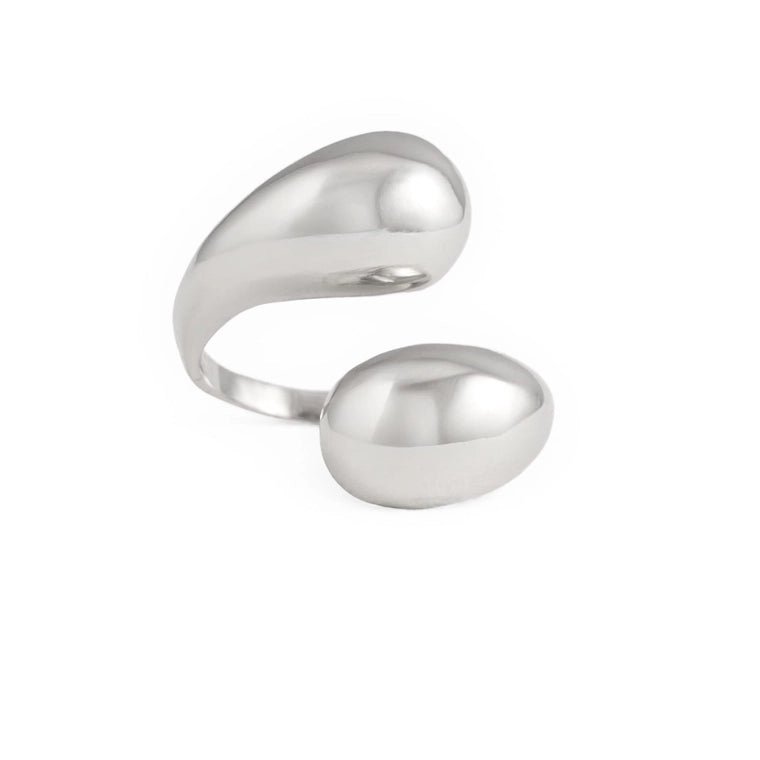 Halle Open Wrap Double Orb Adjustable Ring - Box Turtle