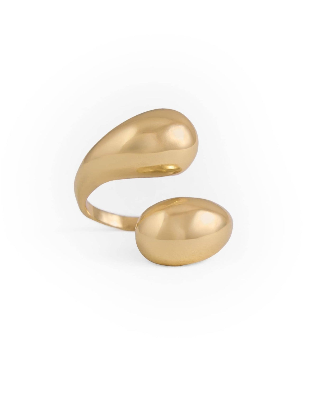 Halle Open Wrap Double Orb Adjustable Ring - Box Turtle