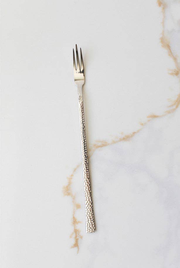 Hammered Stainless Steel Fruit Fork - Box Turtle