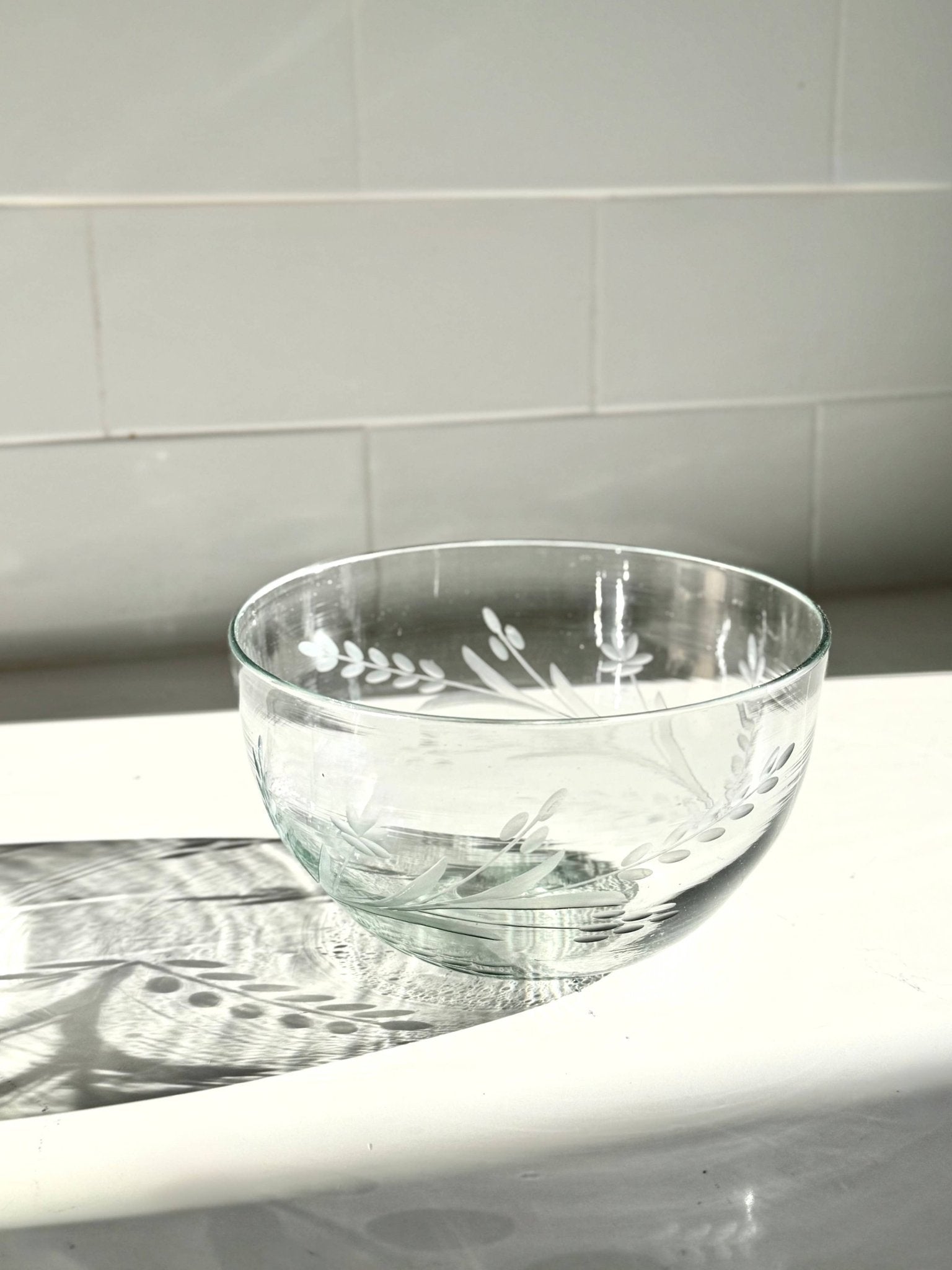 Hand - etched Serving Bowl - Box Turtle