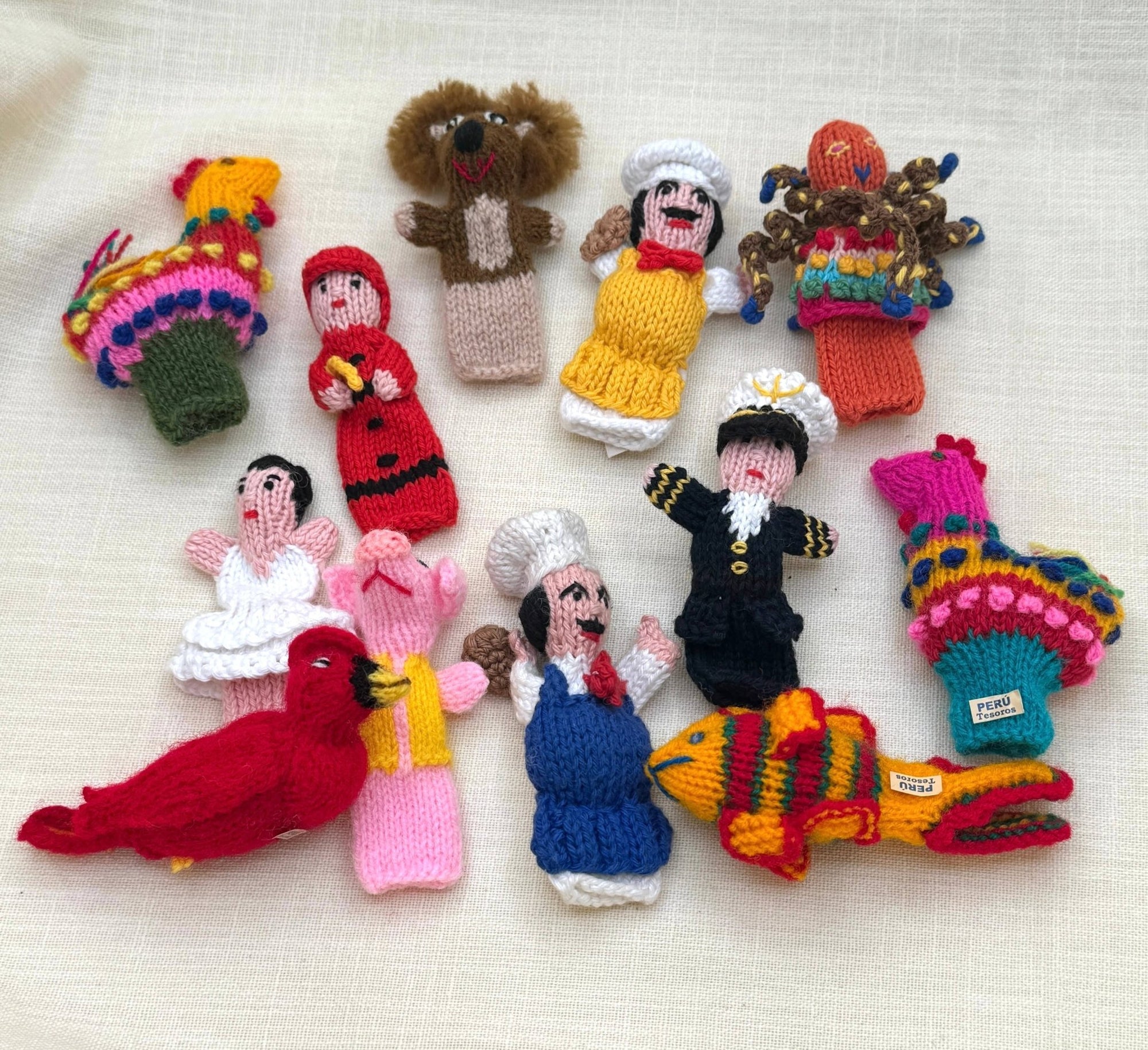 Hand Knit Finger Puppets Puno - Box Turtle