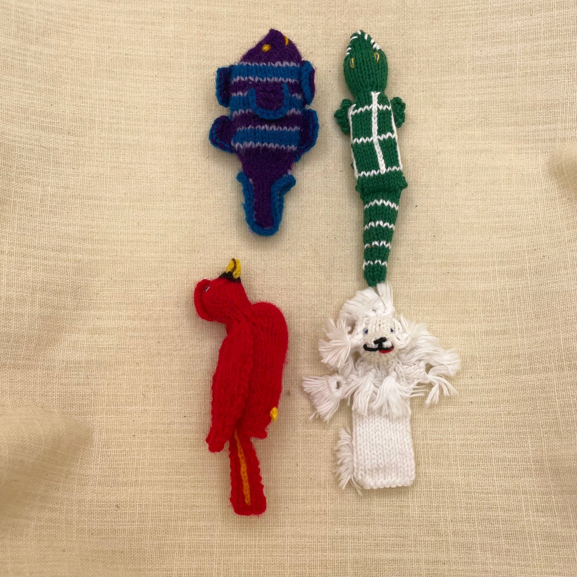 Hand Knit Finger Puppets Puno - Box Turtle