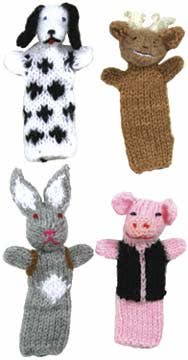 Hand Knit Finger Puppets Puno - Box Turtle