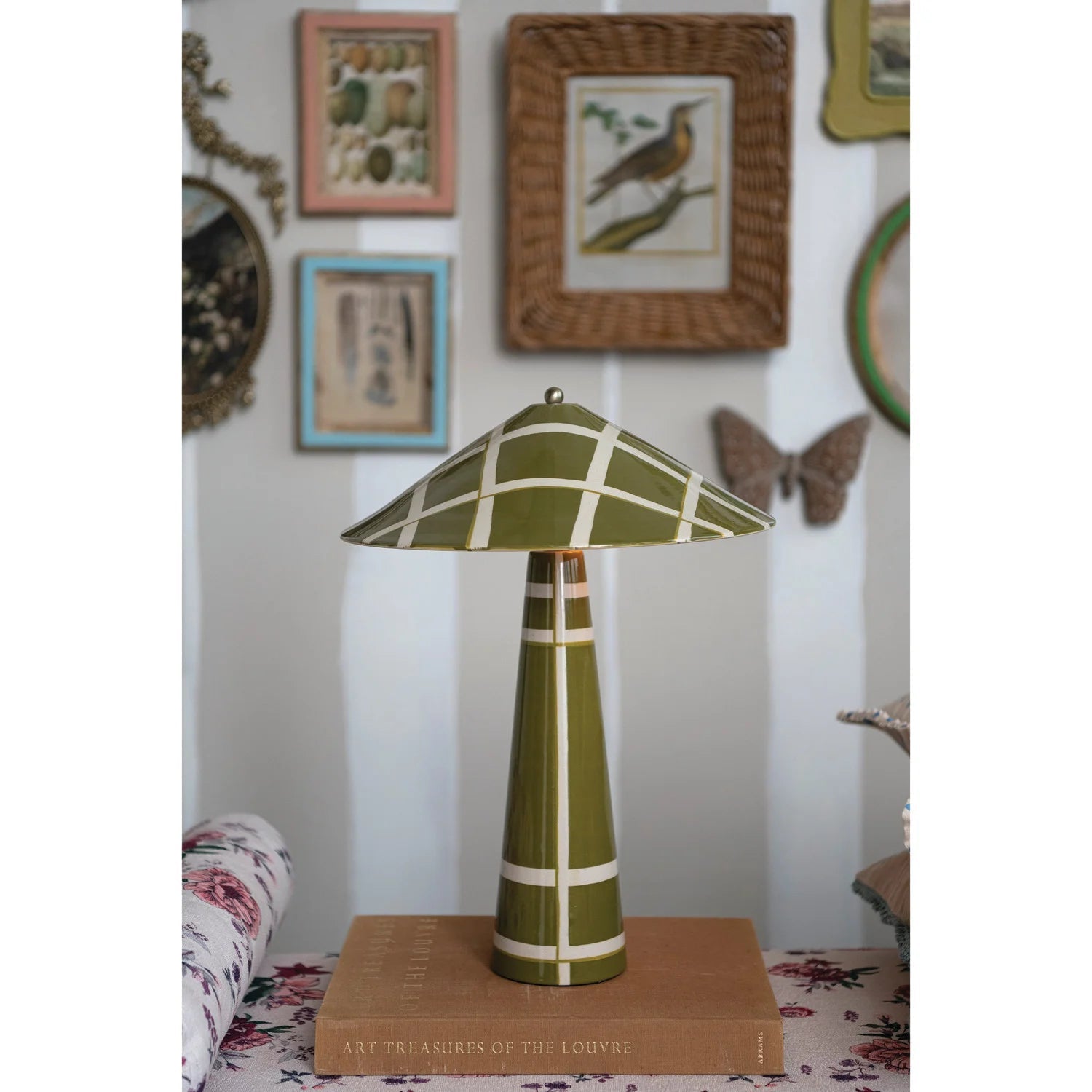 Hand-Painted Stoneware Table Lamp - Box Turtle