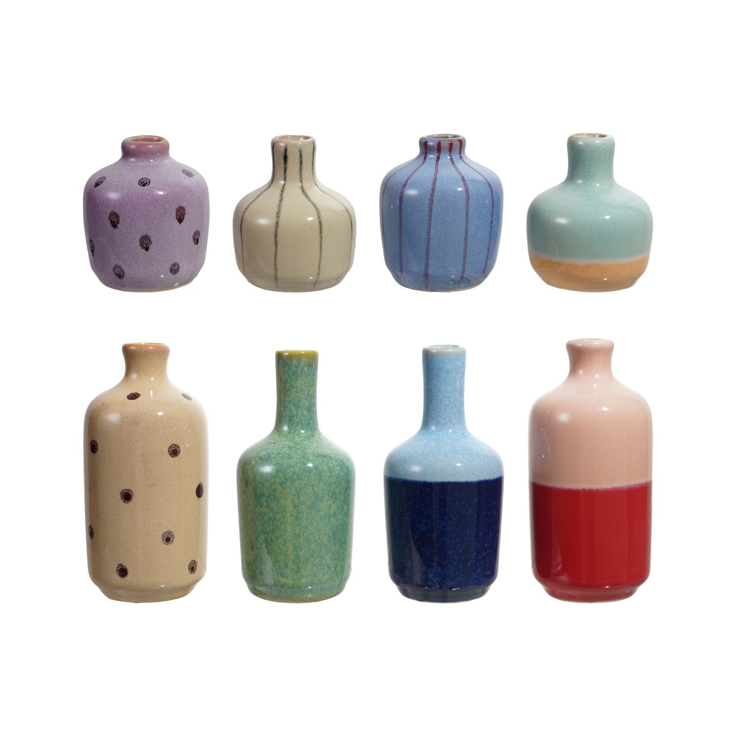 Hand-Painted Stoneware Vases - Box Turtle