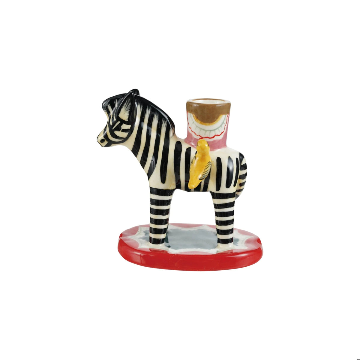 Hand-Painted Zebra Shaped Taper Holder - Box Turtle