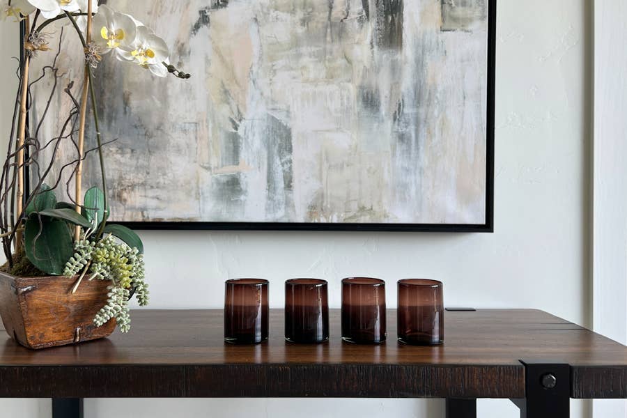 Handblown Mexican DOF Glasses - Box Turtle