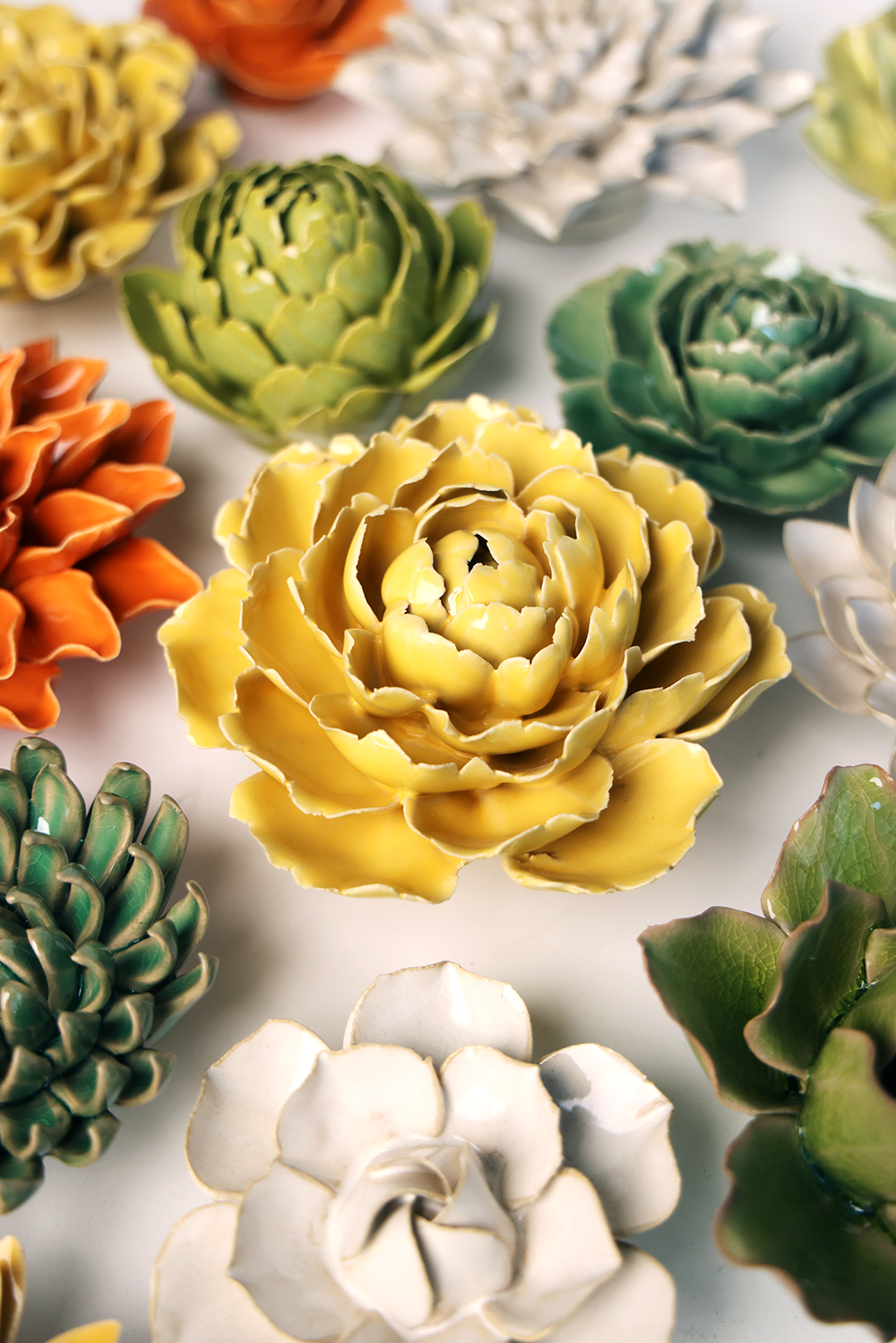 Handmade Ceramic Flowers Home Decor - Box Turtle