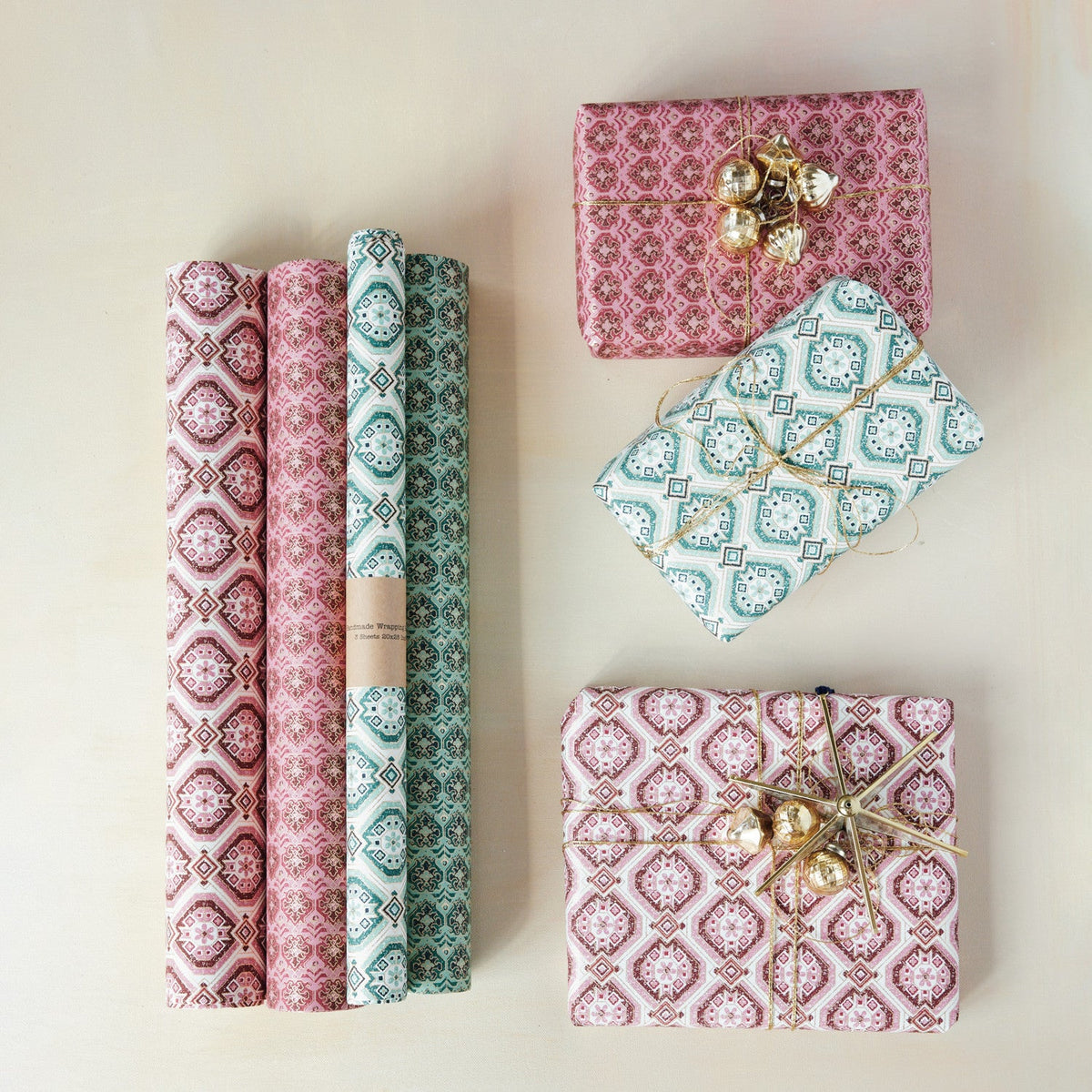 Handmade Recycled Block Wrapping Paper - Box Turtle