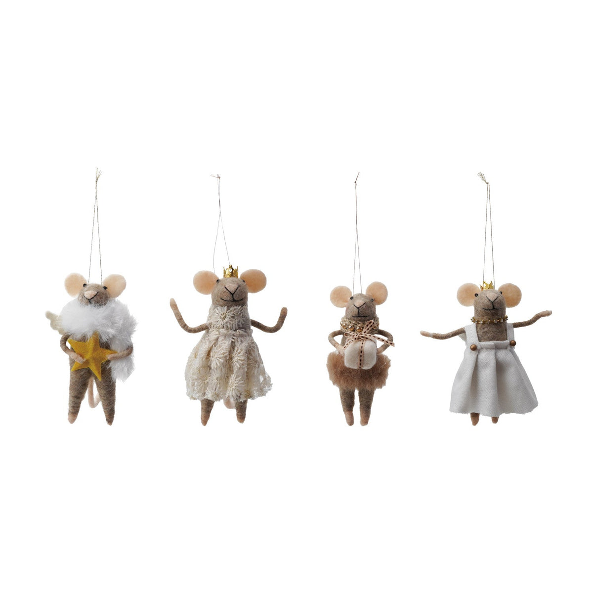 Handmade Wool Felt Mouse Ornament - Box Turtle