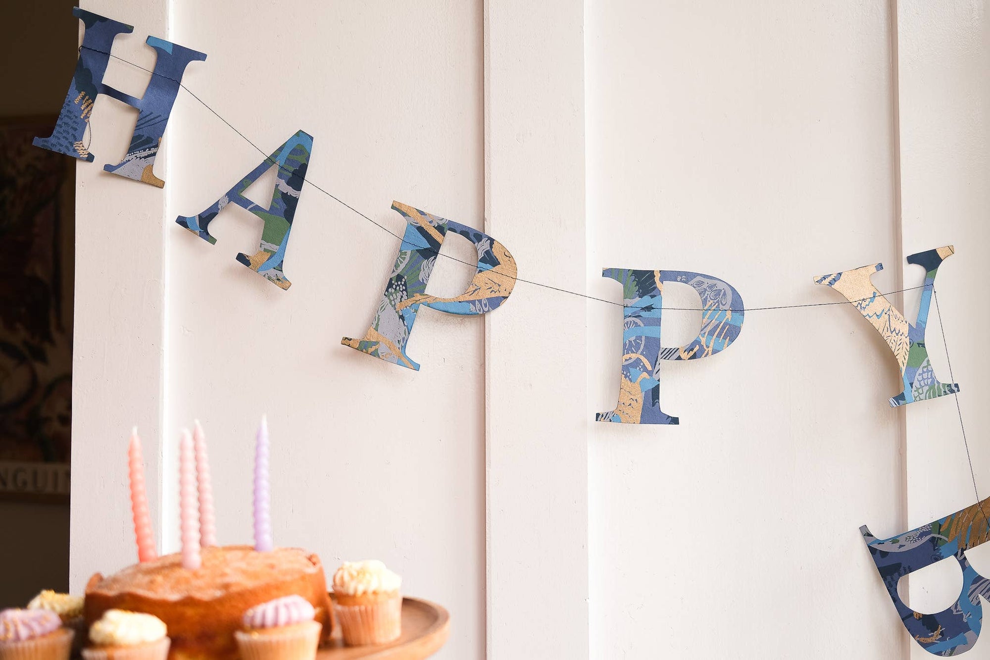 Happy Birthday Blue Mix Sewn Garland - Box Turtle