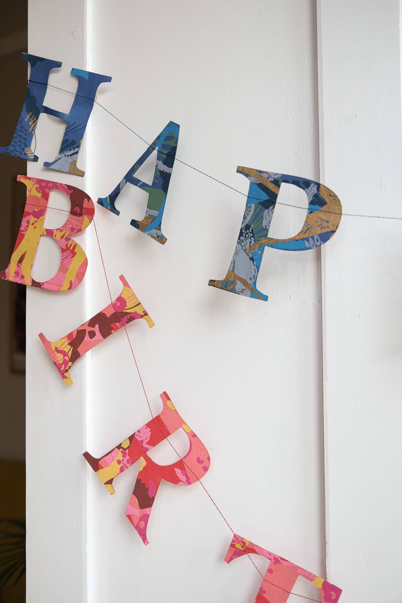 Happy Birthday Blue Mix Sewn Garland - Box Turtle