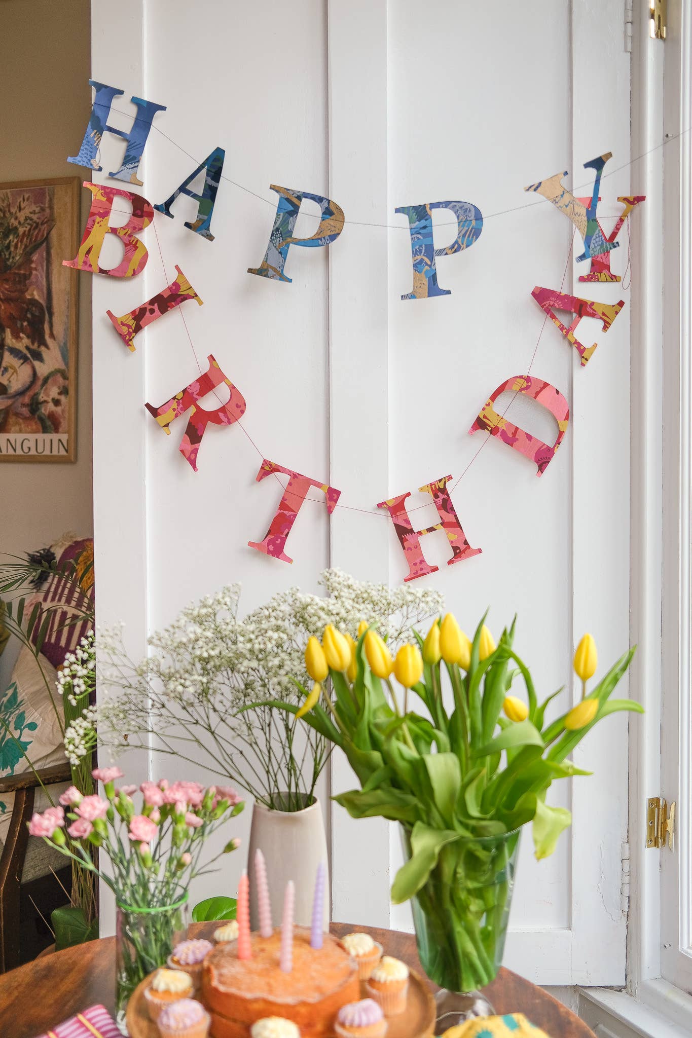 Happy Birthday Blue Mix Sewn Garland - Box Turtle