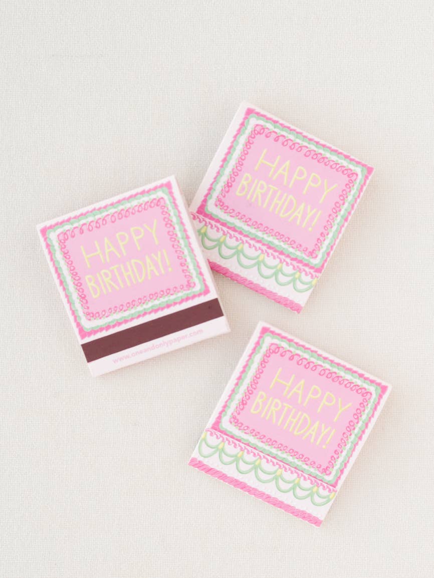 Happy Birthday Cake Matchbook - Box Turtle