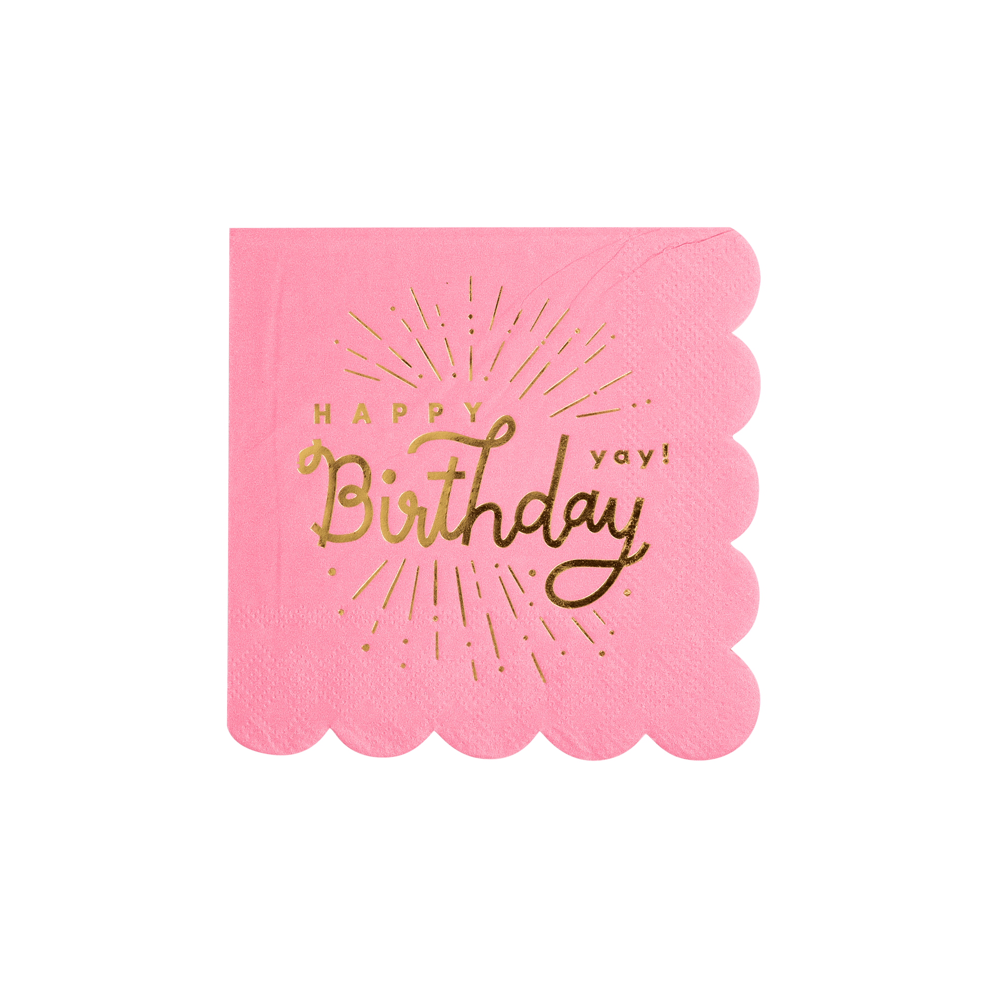 Happy Birthday Pink Paper Cocktail Napkin - Box Turtle