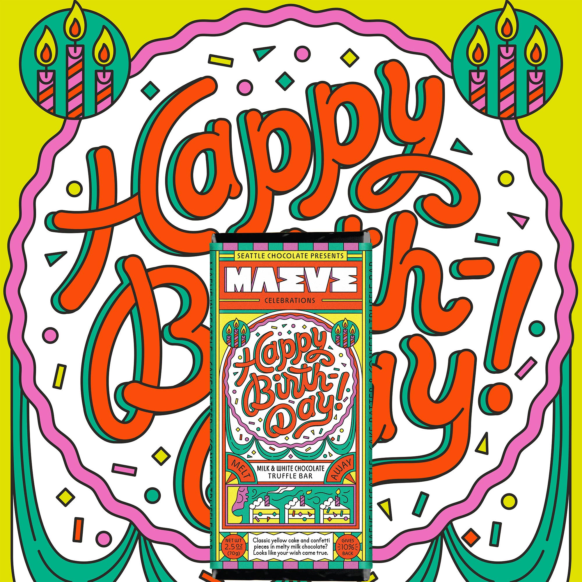Happy Birthday Truffle Bar - Box Turtle