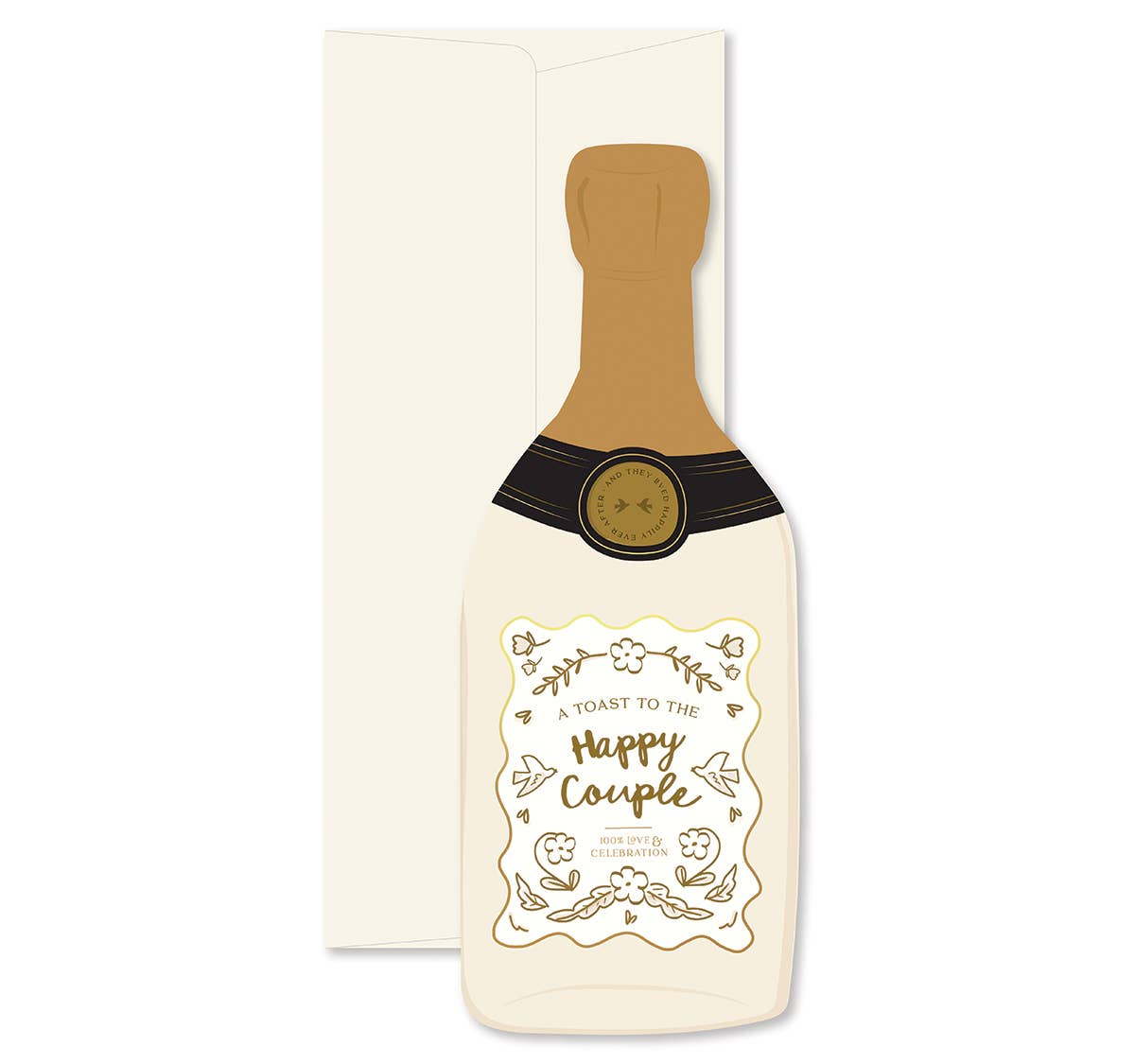Happy Couple Champagne Bottle Greeting Card - Box Turtle