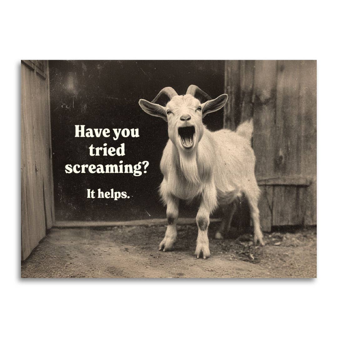Have You Tried Screaming? It Helps - Funny Sympathy Card - Box Turtle