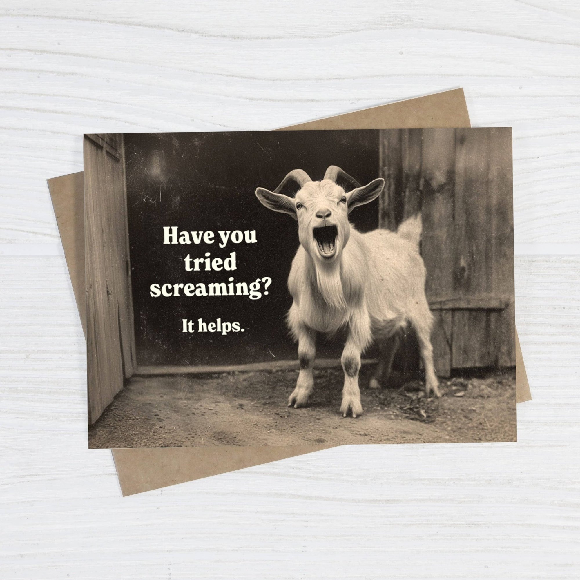 Have You Tried Screaming? It Helps - Funny Sympathy Card - Box Turtle