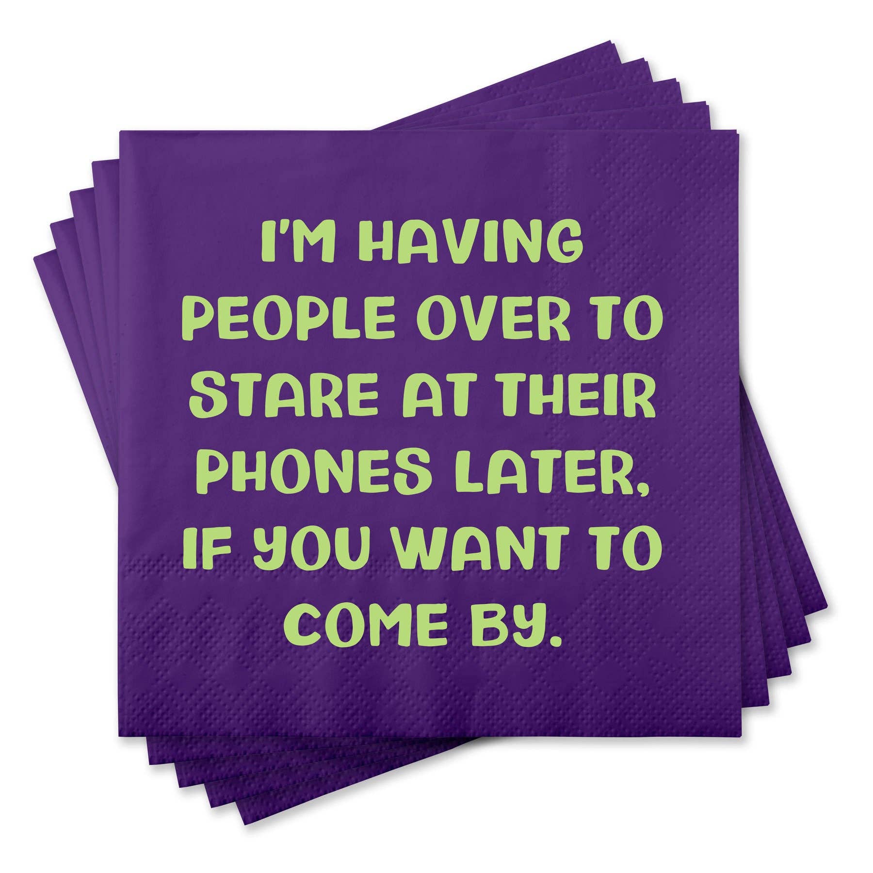 Having People Over Funny Cocktail Napkins - Box Turtle