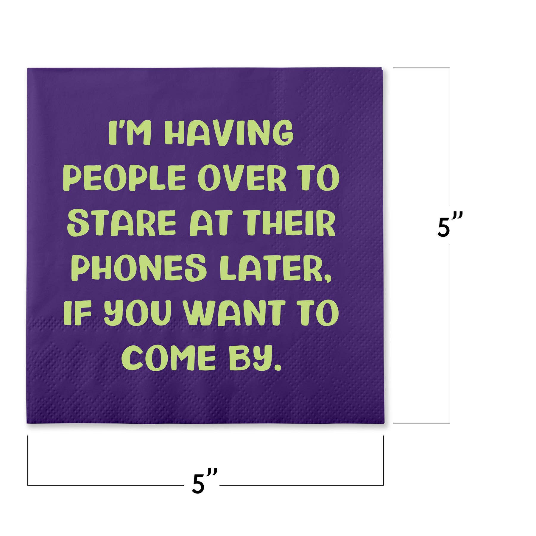 Having People Over Funny Cocktail Napkins - Box Turtle