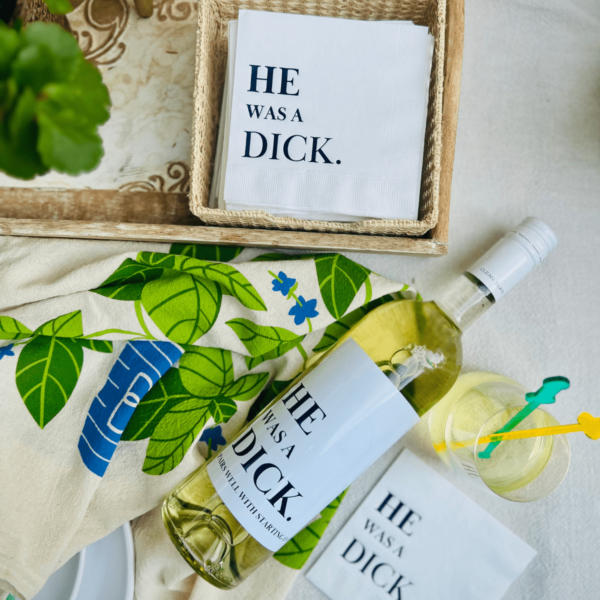 He Was A Dick Cocktail Paper Napkins - Box Turtle