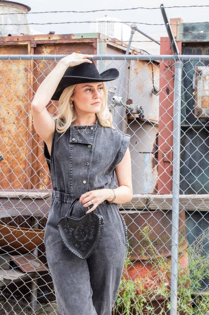 Heart Leather Purse - Box Turtle