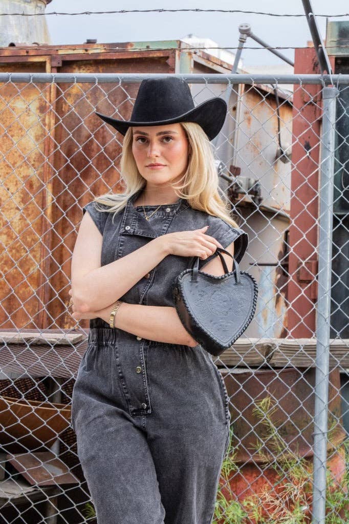 Heart Leather Purse - Box Turtle