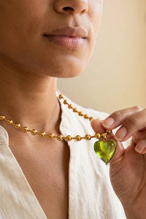 Heart of Glass Necklace - Box Turtle