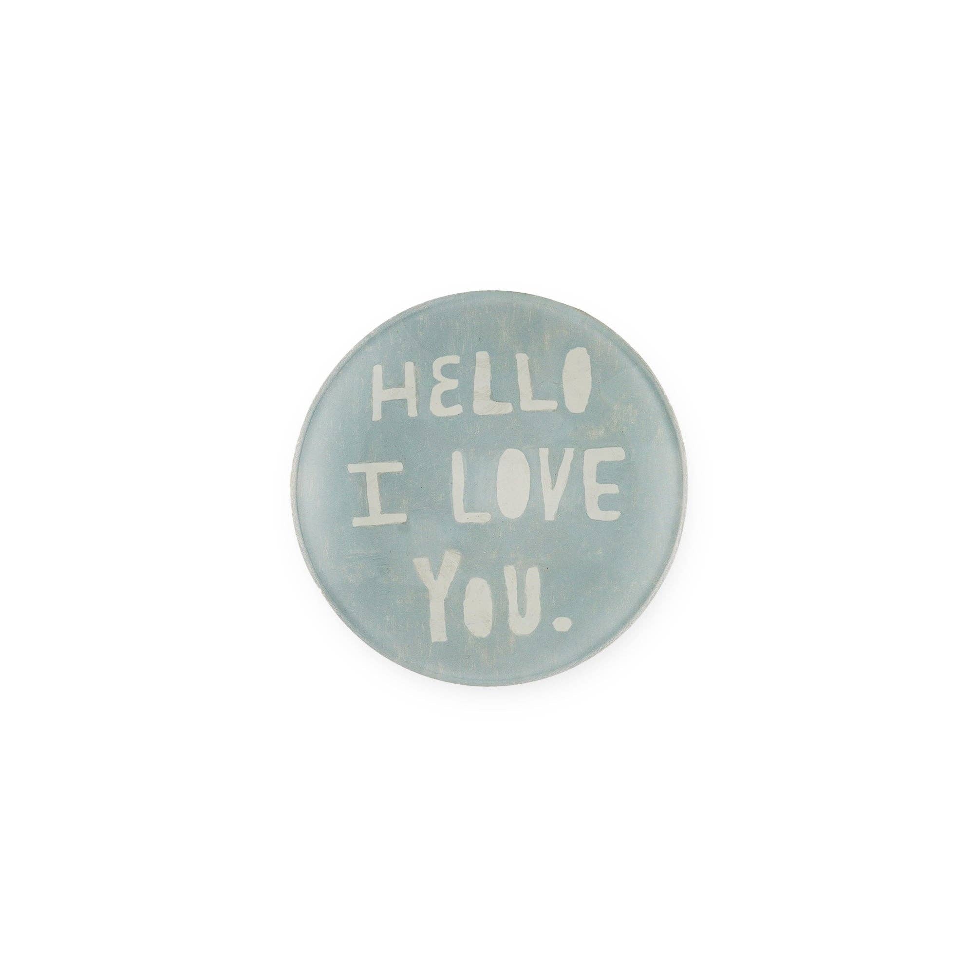 Hello I Love You Mini Decoupage Plate - Box Turtle