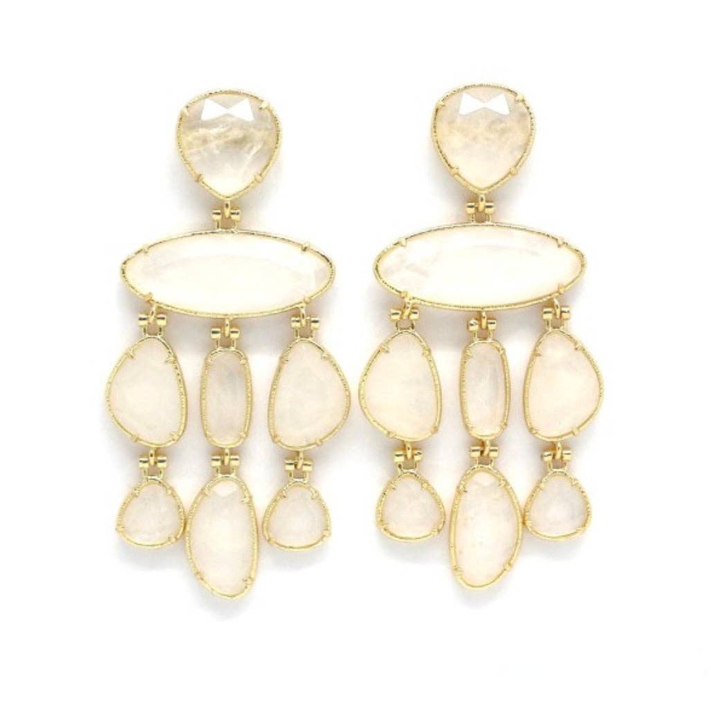 Holiday Chandelier Stone Earrings - Box Turtle