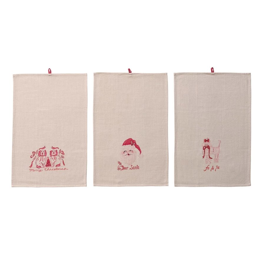 Holiday Saying & Image Tea Towel - Box Turtle