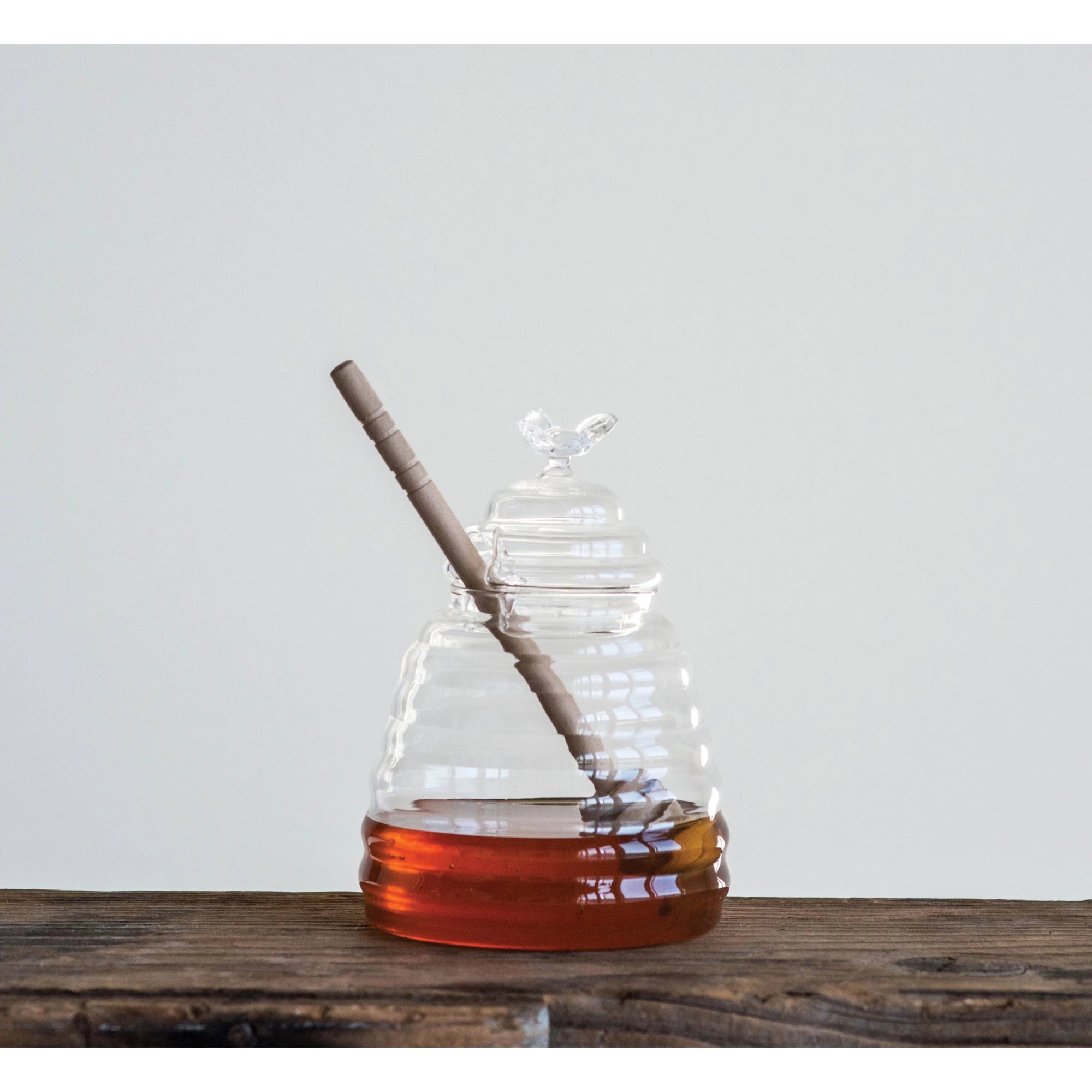 Honey Jar with Dipper - Box Turtle