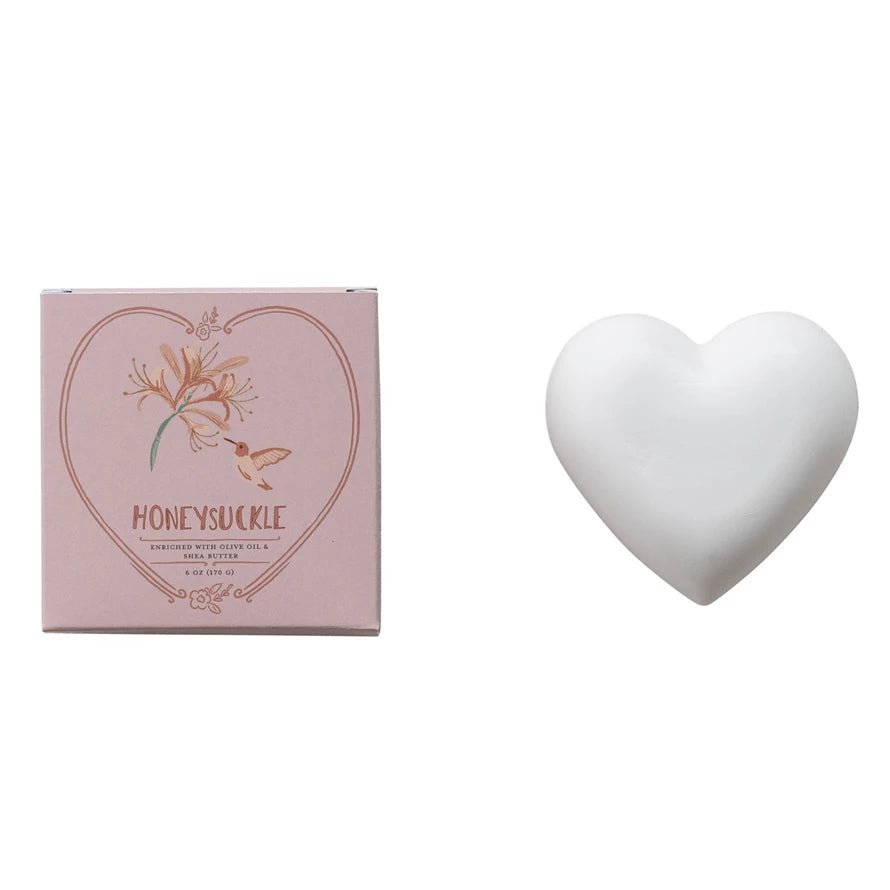 Honeysuckle Scented Olive Oil & Shea Butter Heart Bar Soap - Box Turtle