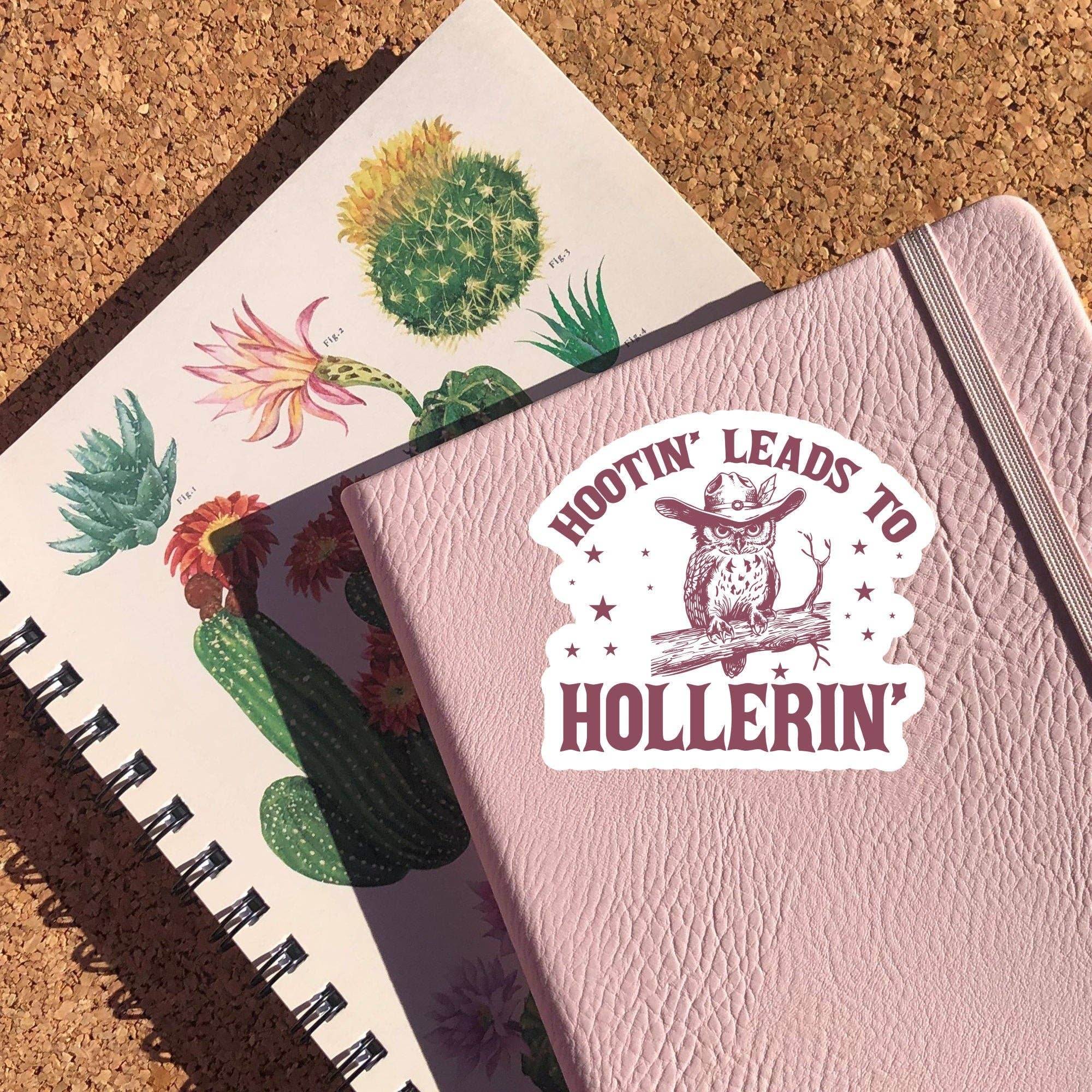 Hootin' Leads to Hollerin' Owl Sticker - Box Turtle