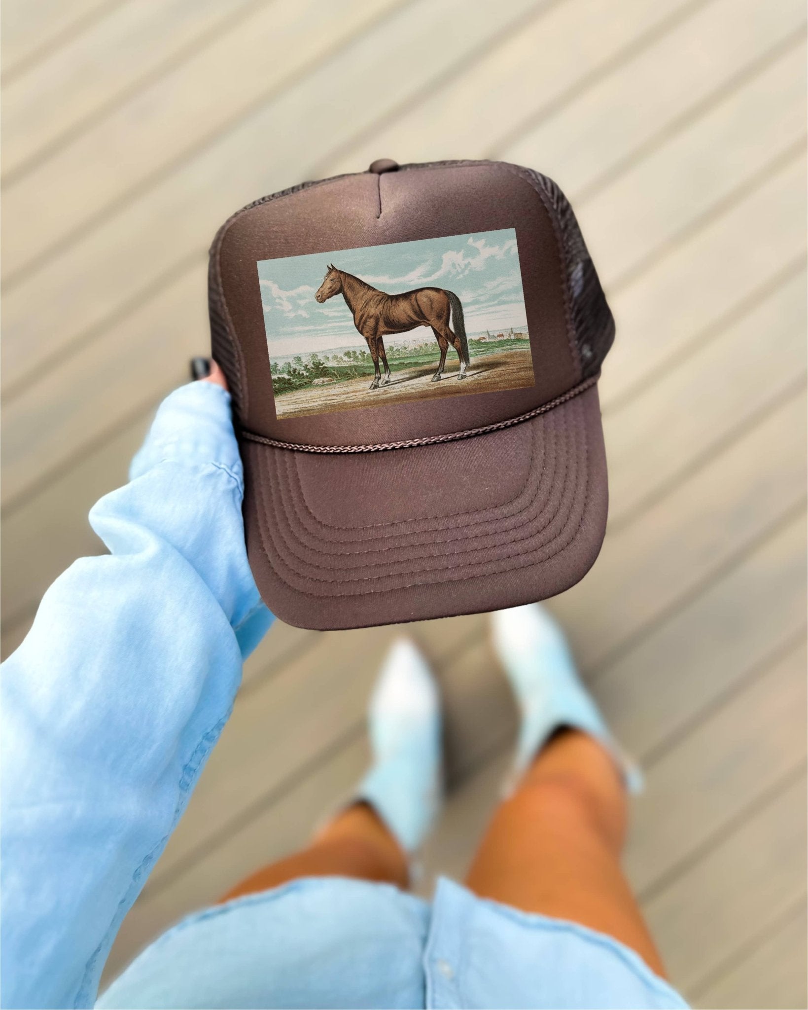Horse Painting Trucker Hat - Box Turtle