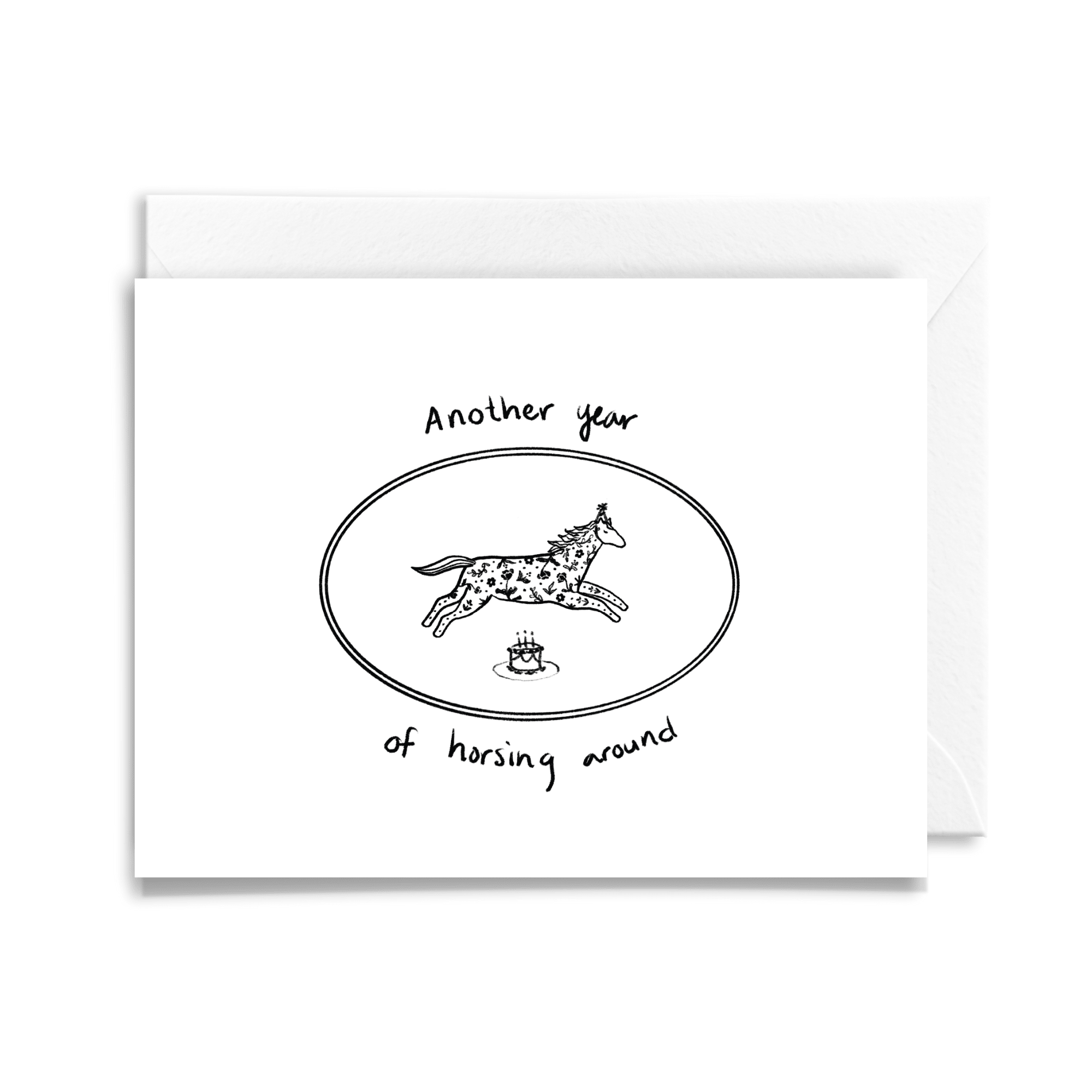 Horsing Around Birthday Card - Box Turtle