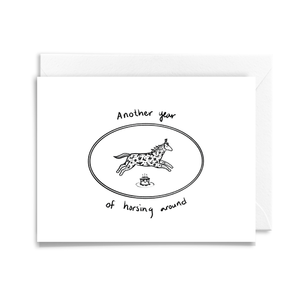 Horsing Around Birthday Card - Box Turtle