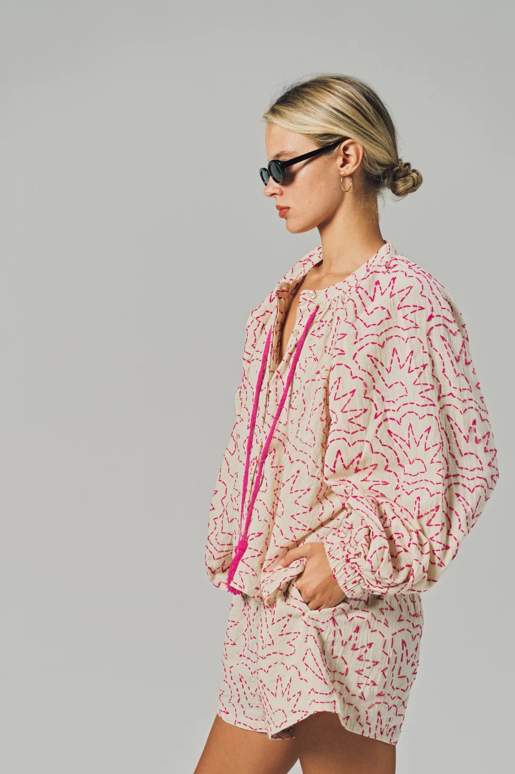 Hot Pink Stitch Hannah Shorts - Box Turtle