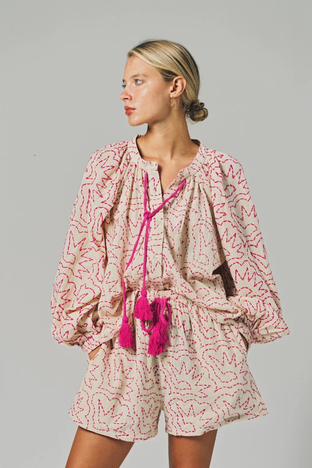 Hot Pink Stitch Hannah Shorts - Box Turtle