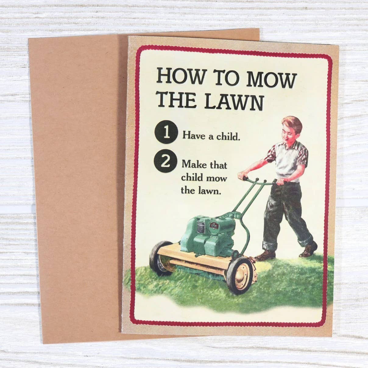 How to Mow the Lawn - Funny Father's Day Card - Box Turtle