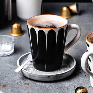 Black and White Stoneware Mugs