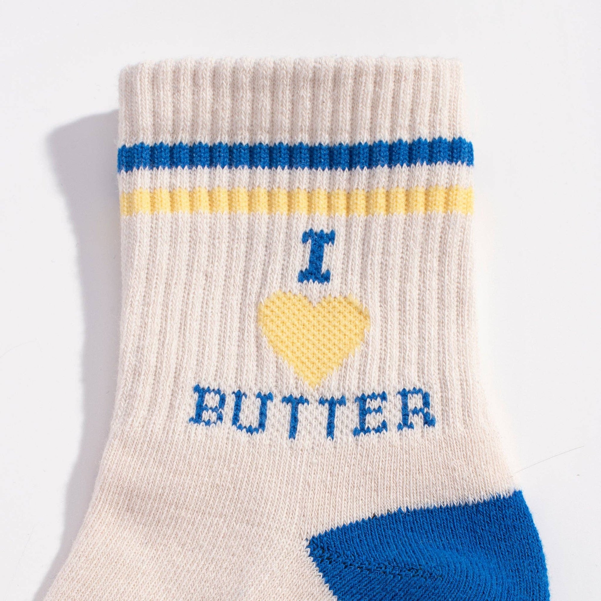 I Heart Butter Quarter Crew Socks - Box Turtle