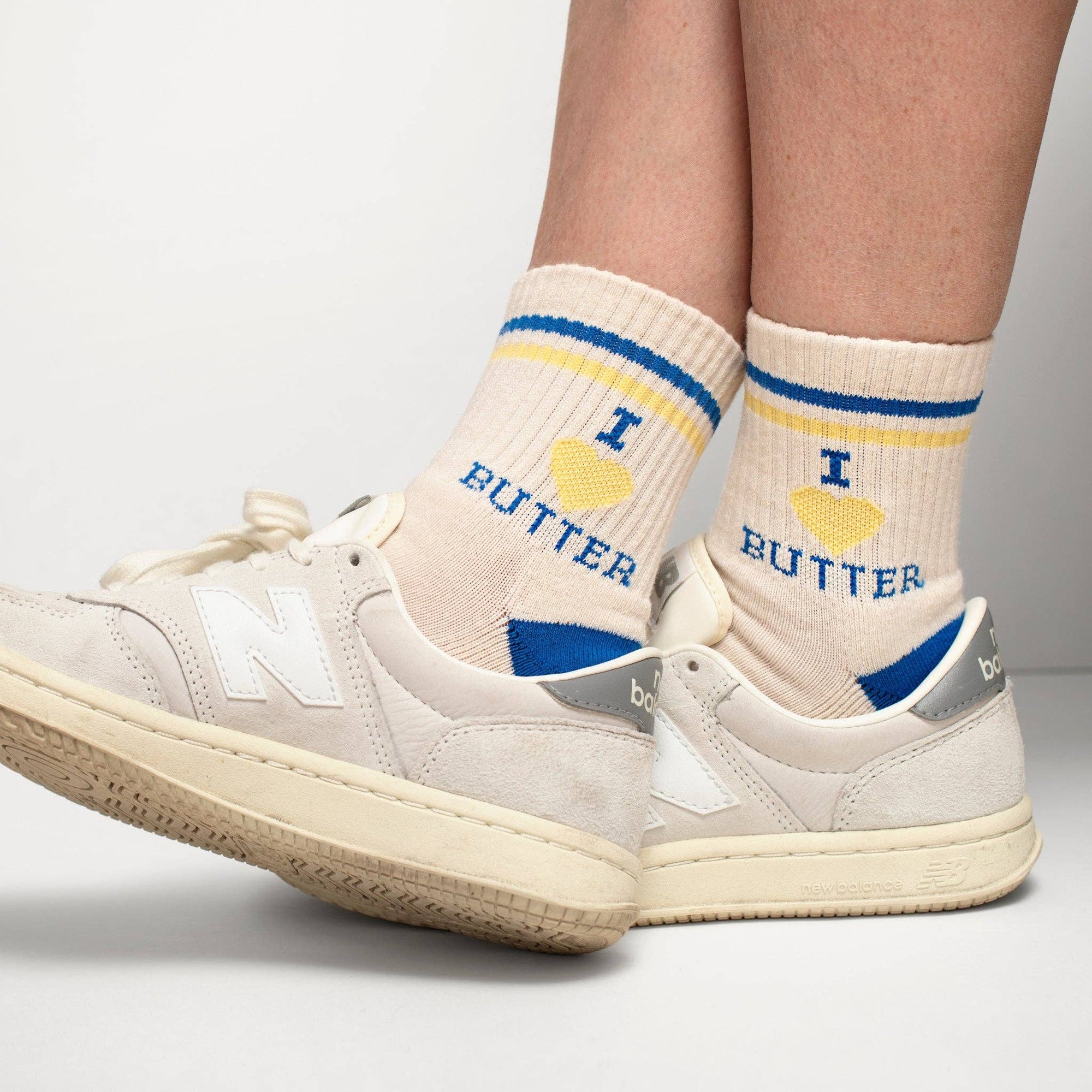 I Heart Butter Quarter Crew Socks - Box Turtle